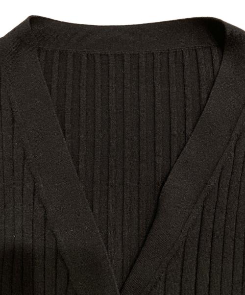 SOEJU（ソージュ）SOEJU (ソージュ) ワイドリブVネックカーディガン ブラック サイズ:FREEの古着・服飾アイテム