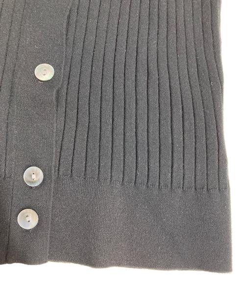 SOEJU（ソージュ）SOEJU (ソージュ) ワイドリブVネックカーディガン ブラック サイズ:FREEの古着・服飾アイテム