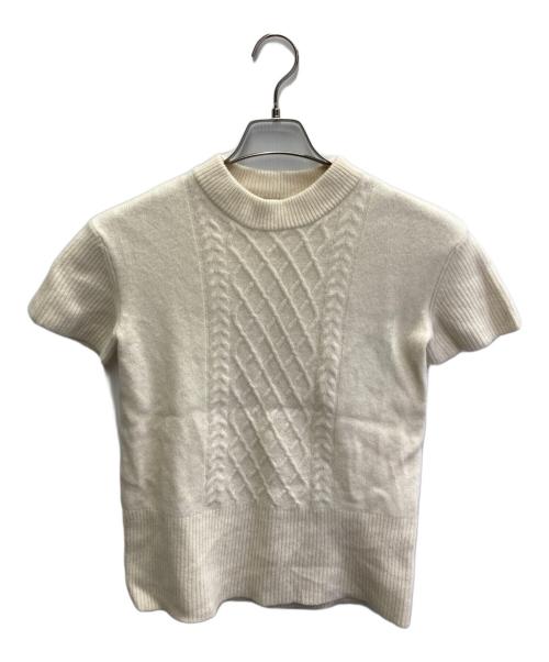 FOXEY NEWYORK（フォクシーニューヨーク）FOXEY NEWYORK (フォクシーニューヨーク) カシミヤ混SSケーブルニット アイボリー サイズ:不明の古着・服飾アイテム