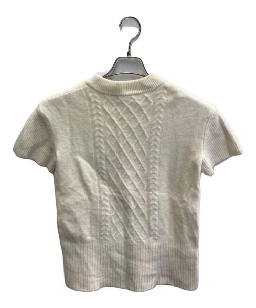 FOXEY NEWYORK（フォクシーニューヨーク）FOXEY NEWYORK (フォクシーニューヨーク) カシミヤ混SSケーブルニット アイボリー サイズ:不明の古着・服飾アイテム