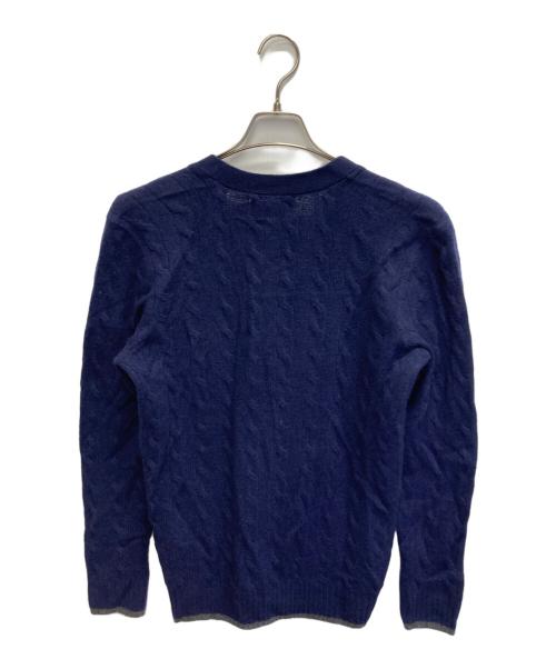 POLO RALPH LAUREN（ポロ・ラルフローレン）POLO RALPH LAUREN (ポロ・ラルフローレン) カシミヤ混ケーブルカーディガン ネイビー サイズ:XSの古着・服飾アイテム