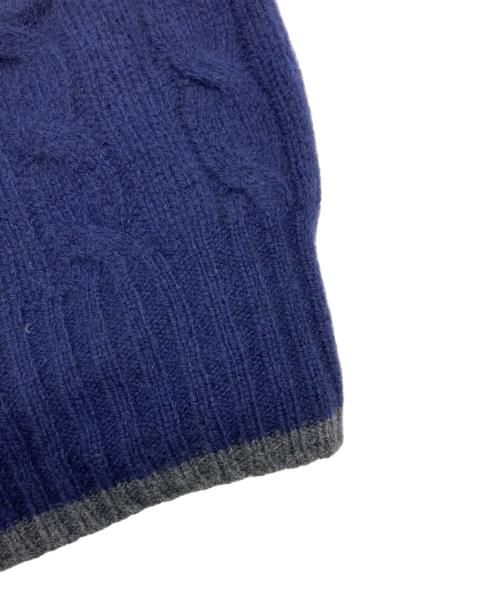 POLO RALPH LAUREN（ポロ・ラルフローレン）POLO RALPH LAUREN (ポロ・ラルフローレン) カシミヤ混ケーブルカーディガン ネイビー サイズ:XSの古着・服飾アイテム