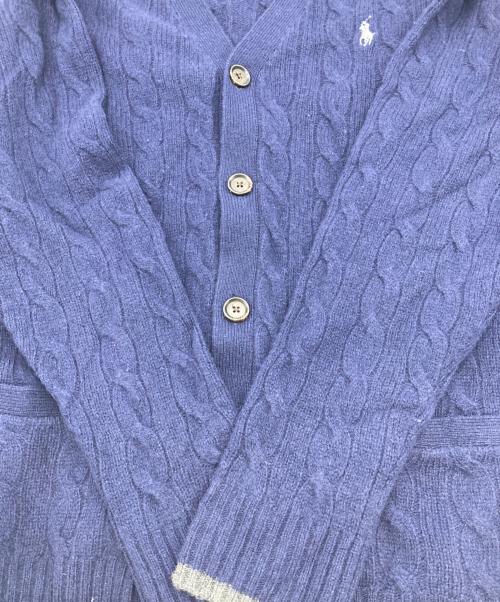 POLO RALPH LAUREN（ポロ・ラルフローレン）POLO RALPH LAUREN (ポロ・ラルフローレン) カシミヤ混ケーブルカーディガン ネイビー サイズ:XSの古着・服飾アイテム