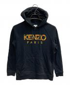 KENZOケンゾー）の古着「フラワーロゴ刺繍フーディー」｜ブラック