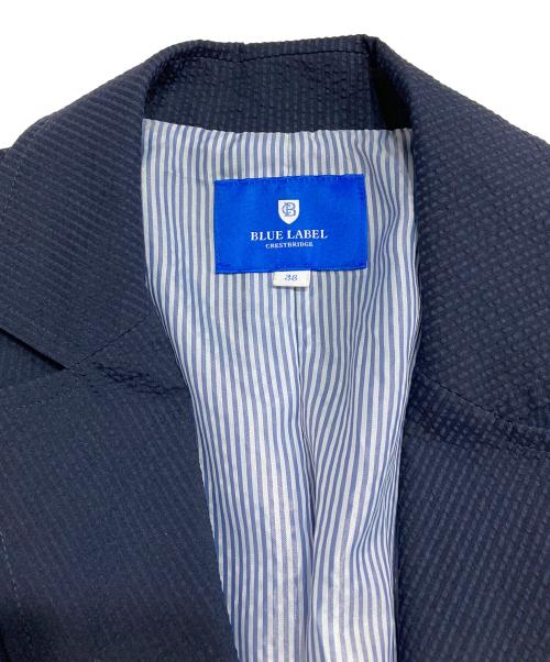 BLUE LABEL CRESTBRIDGE（ブルーレーベルクレストブリッジ）BLUE LABEL CRESTBRIDGE (ブルーレーベルクレストブリッジ) シアサッカー金釦ダブルジャケット ネイビー サイズ:38の古着・服飾アイテム