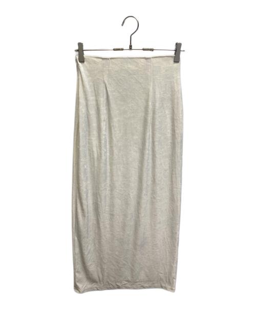 edit.for lulu（エディットフォールル）edit.for LuLu (エディットフォールル) abc ベロアストレッチタイトスカート ホワイト サイズ:34の古着・服飾アイテム