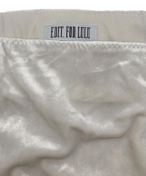 edit.for lulu（エディットフォールル）edit.for LuLu (エディットフォールル) abc ベロアストレッチタイトスカート ホワイト サイズ:34の古着・服飾アイテム