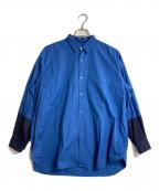 COMME des GARCONS HOMMEコムデギャルソン オム）の古着「アーカイブドッキングデザインシャツ」｜ネイビー×ブルー
