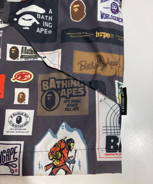 A BATHING APE（ア ベイシング エイプ）A BATHING APE (ア ベイシング エイプ) MULTI LABEL HOODIE JACKET グレー サイズ:Ｌの古着・服飾アイテム