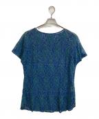 Y'sワイズ）の古着「メッシュブラウス」｜ネイビー×グリーン
