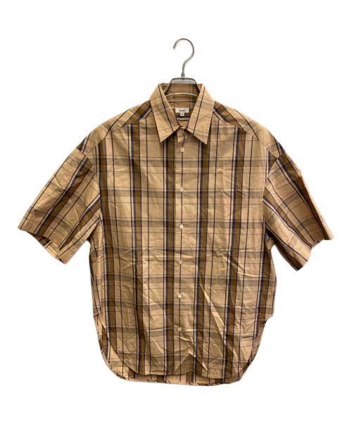 SCYE（サイ）SCYE (サイ) チェックプリントハーフスリーブシャツ ブラウン サイズ:40の古着・服飾アイテム