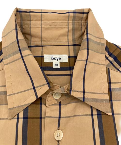 SCYE（サイ）SCYE (サイ) チェックプリントハーフスリーブシャツ ブラウン サイズ:40の古着・服飾アイテム