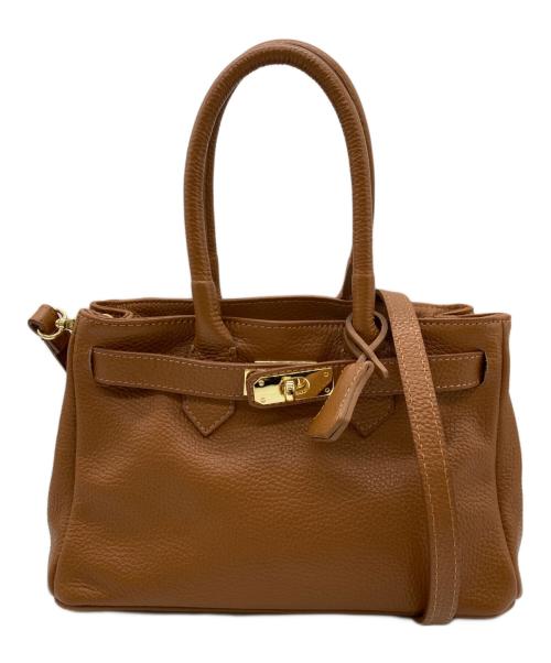 AULENTTI（オウレンティ）AULENTTI (オウレンティ) 金具付きレザーミニトート ブラウンの古着・服飾アイテム