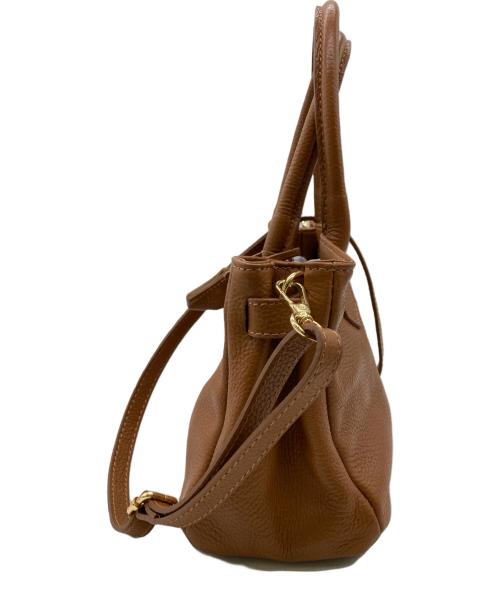 AULENTTI（オウレンティ）AULENTTI (オウレンティ) 金具付きレザーミニトート ブラウンの古着・服飾アイテム