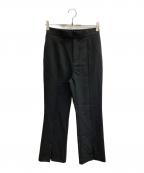 anuansアニュアンス）の古着「ストレッチスリットフレアパンツ」｜ブラック