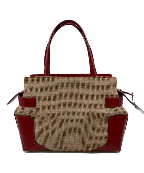 Salvatore Ferragamo（サルヴァトーレ フェラガモ）Salvatore Ferragamo (サルヴァトーレ フェラガモ) 切替ハンドバッグ レッドの古着・服飾アイテム