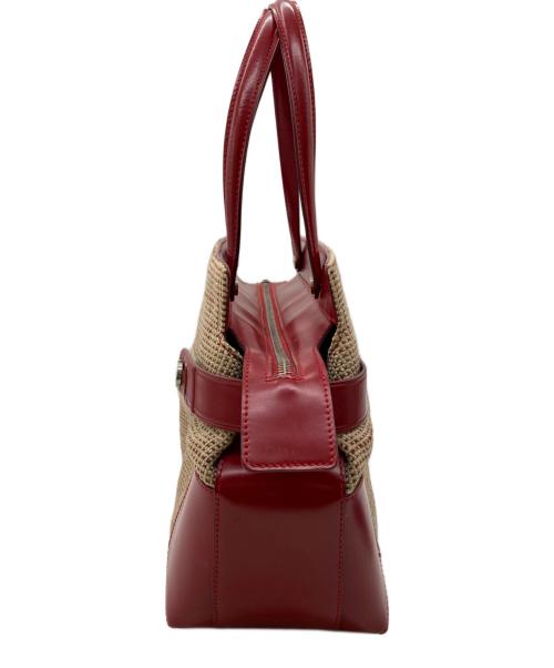 Salvatore Ferragamo（サルヴァトーレ フェラガモ）Salvatore Ferragamo (サルヴァトーレ フェラガモ) 切替ハンドバッグ レッドの古着・服飾アイテム