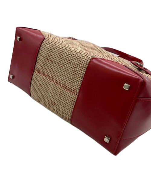 Salvatore Ferragamo（サルヴァトーレ フェラガモ）Salvatore Ferragamo (サルヴァトーレ フェラガモ) 切替ハンドバッグ レッドの古着・服飾アイテム