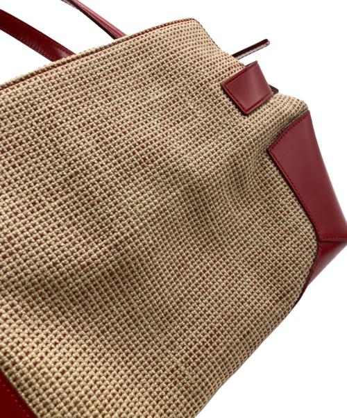 Salvatore Ferragamo（サルヴァトーレ フェラガモ）Salvatore Ferragamo (サルヴァトーレ フェラガモ) 切替ハンドバッグ レッドの古着・服飾アイテム