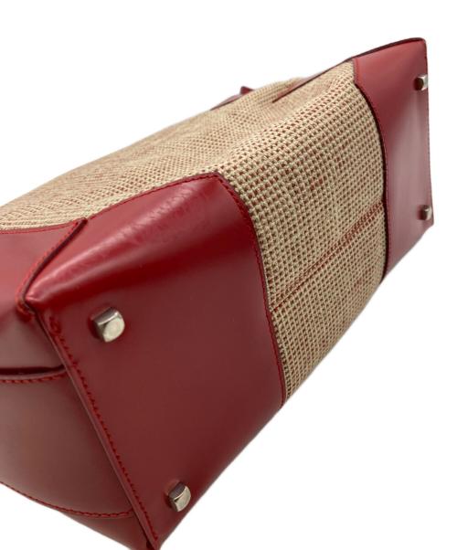 Salvatore Ferragamo（サルヴァトーレ フェラガモ）Salvatore Ferragamo (サルヴァトーレ フェラガモ) 切替ハンドバッグ レッドの古着・服飾アイテム