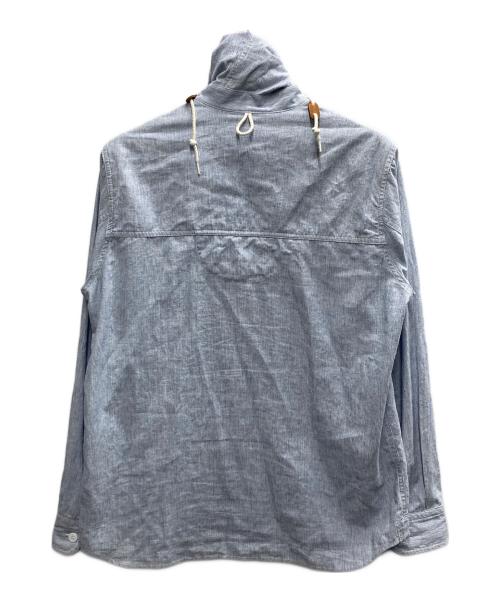 eYe COMME des GARCONS JUNYAWATANABE MAN（アイ コム デ ギャルソン ジュンヤ ワタナベ マン）eYe COMME des GARCONS JUNYAWATANABE MAN (アイ コム デ ギャルソン ジュンヤ ワタナベ マン) ピンストライプシャツフーディ スカイブルー サイズ:Mの古着・服飾アイテム