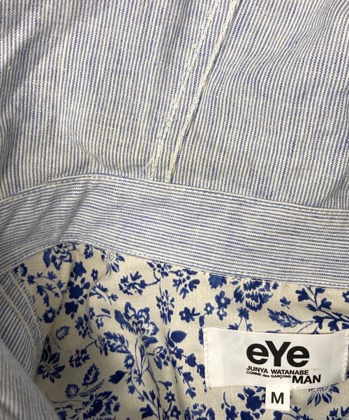 eYe COMME des GARCONS JUNYAWATANABE MAN（アイ コム デ ギャルソン ジュンヤ ワタナベ マン）eYe COMME des GARCONS JUNYAWATANABE MAN (アイ コム デ ギャルソン ジュンヤ ワタナベ マン) ピンストライプシャツフーディ スカイブルー サイズ:Mの古着・服飾アイテム