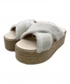 J&M DAVIDSONジェイ＆エム デヴィッドソン）の古着「ファーサンダル」｜ホワイト