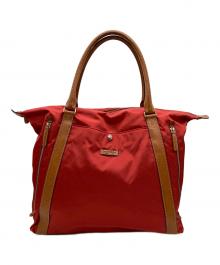 Daniel&Bob（ダニエル＆ボブ）の古着「ナイロン×レザー トートバック」｜レッド