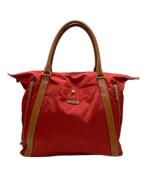 Daniel&Bob（ダニエル＆ボブ）Daniel&Bob (ダニエル＆ボブ) ナイロン×レザー トートバック レッドの古着・服飾アイテム