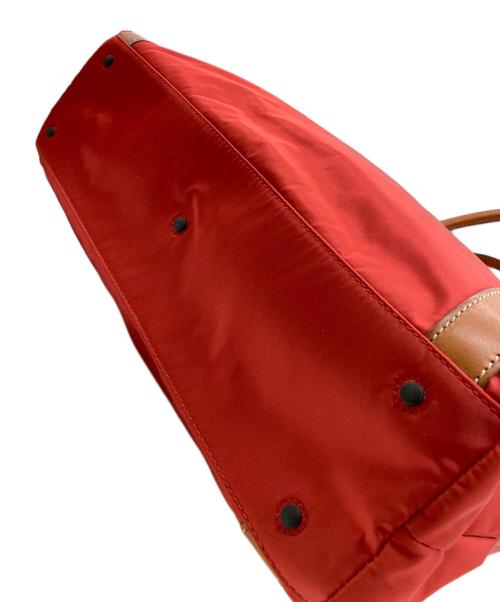 Daniel&Bob（ダニエル＆ボブ）Daniel&Bob (ダニエル＆ボブ) ナイロン×レザー トートバック レッドの古着・服飾アイテム