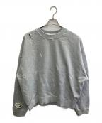 OPENINGオープニング）の古着「リアルヴィンテージ加工ヘヴィーウエイトダメージクルースウェット」｜グレー