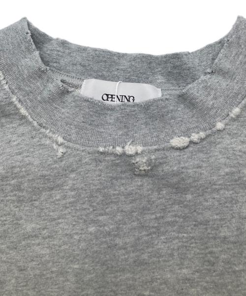 OPENING（オープニング）OPENING (オープニング) リアルヴィンテージ加工ヘヴィーウエイトダメージクルースウェット グレー サイズ:M 未使用品の古着・服飾アイテム