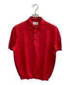 TOMORROW LAND tricotトゥモローランド トリコ）の古着「リネンニットポロシャツ」｜レッド