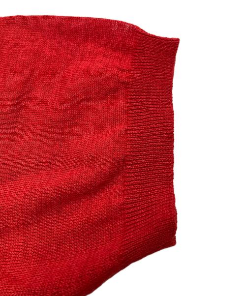 TOMORROW LAND tricot（トゥモローランド トリコ）TOMORROW LAND tricot (トゥモローランド トリコ) リネンニットポロシャツ レッド サイズ:L 未使用品の古着・服飾アイテム