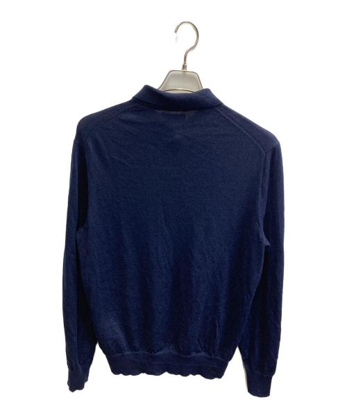 POLO RALPH LAUREN（ポロ・ラルフローレン）POLO RALPH LAUREN (ポロ・ラルフローレン) ロングスリーブニットポロシャツ ネイビー サイズ:Lの古着・服飾アイテム