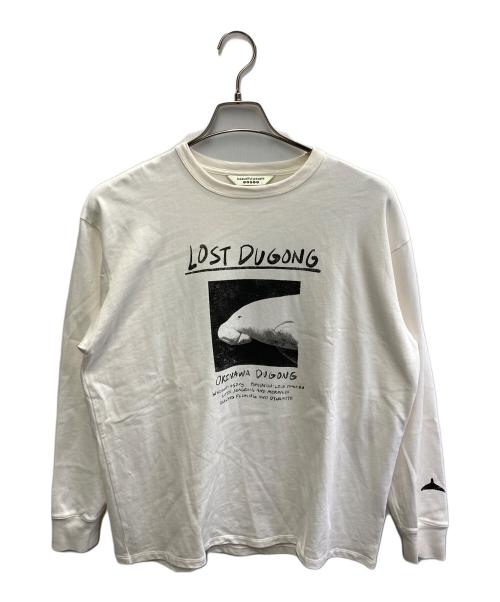 beautiful people FEELS（ビューティフルピープルフィールズ）beautiful people FEELS (ビューティフルピープルフィールズ) feels suvin jersey print long T/ジュゴン ホワイト サイズ:38の古着・服飾アイテム