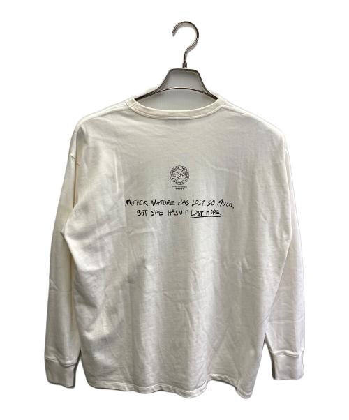 beautiful people FEELS（ビューティフルピープルフィールズ）beautiful people FEELS (ビューティフルピープルフィールズ) feels suvin jersey print long T/ジュゴン ホワイト サイズ:38の古着・服飾アイテム