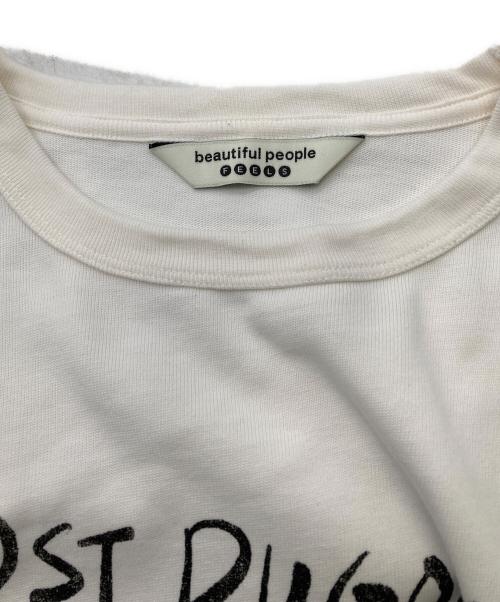 beautiful people FEELS（ビューティフルピープルフィールズ）beautiful people FEELS (ビューティフルピープルフィールズ) feels suvin jersey print long T/ジュゴン ホワイト サイズ:38の古着・服飾アイテム