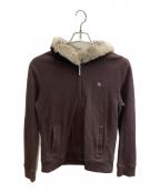 BURBERRY BLACK LABELバーバリーブラックレーベル）の古着「ファー付ジップパーカー」｜ブラウン