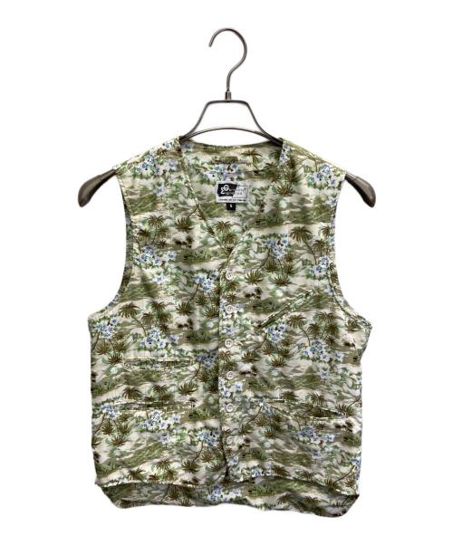 Engineered Garments（エンジニアドガーメンツ）Engineered Garments (エンジニアド ガーメンツ) 総柄中綿ベスト グリーン サイズ:Sの古着・服飾アイテム