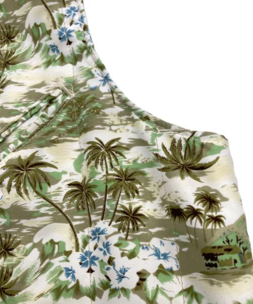 Engineered Garments（エンジニアドガーメンツ）Engineered Garments (エンジニアド ガーメンツ) 総柄中綿ベスト グリーン サイズ:Sの古着・服飾アイテム