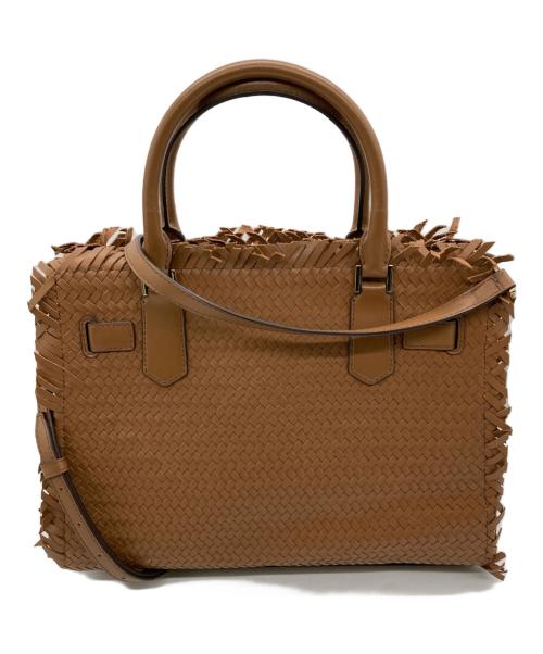 MICHAEL KORS（マイケル・コース）MICHAEL KORS (マイケルコース) サッチェル2WAYフリンジショルダーバッグ ブラウンの古着・服飾アイテム