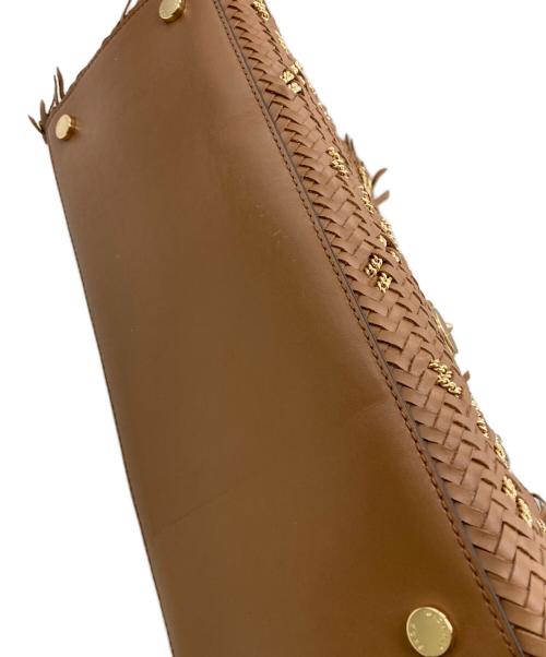 MICHAEL KORS（マイケル・コース）MICHAEL KORS (マイケルコース) サッチェル2WAYフリンジショルダーバッグ ブラウンの古着・服飾アイテム