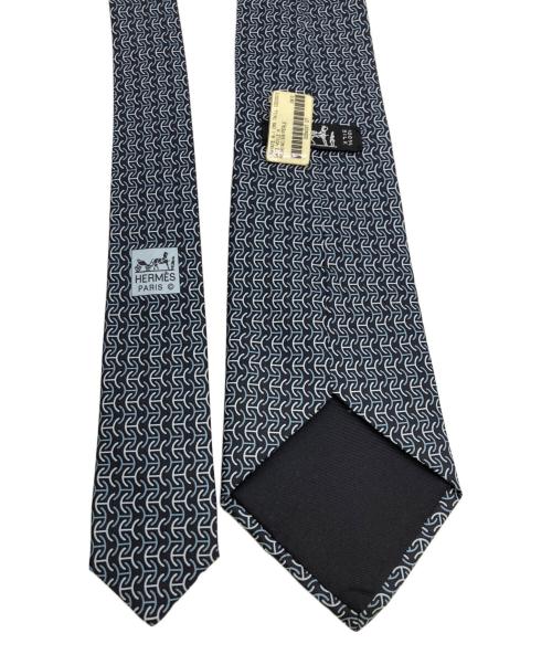 HERMES（エルメス）HERMES (エルメス) Hロゴシルクネクタイ ネイビー サイズ:不明の古着・服飾アイテム