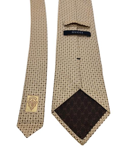 GUCCI（グッチ）GUCCI (グッチ) GG柄シルクネクタイ ブラウン サイズ:不明の古着・服飾アイテム