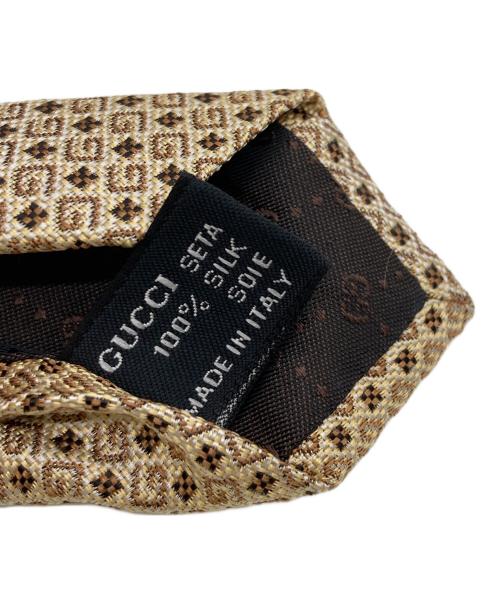 GUCCI（グッチ）GUCCI (グッチ) GG柄シルクネクタイ ブラウン サイズ:不明の古着・服飾アイテム