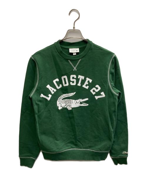 LACOSTE（ラコステ）LACOSTE (ラコステ) カレッジロゴプリントクルーネックスウェット グリーン サイズ:Sの古着・服飾アイテム