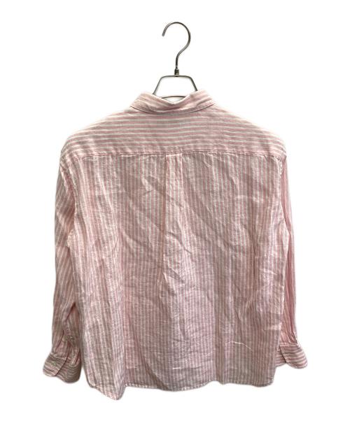 FRAMeWORK（フレームワーク）FRAMeWORK (フレームワーク) フレンチリネンレギュラーカラーシャツ ピンク×ホワイト サイズ:FREE 未使用品の古着・服飾アイテム