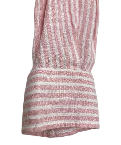 FRAMeWORK（フレームワーク）FRAMeWORK (フレームワーク) フレンチリネンレギュラーカラーシャツ ピンク×ホワイト サイズ:FREE 未使用品の古着・服飾アイテム