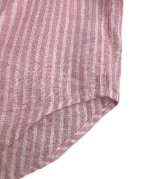 FRAMeWORK（フレームワーク）FRAMeWORK (フレームワーク) フレンチリネンレギュラーカラーシャツ ピンク×ホワイト サイズ:FREE 未使用品の古着・服飾アイテム